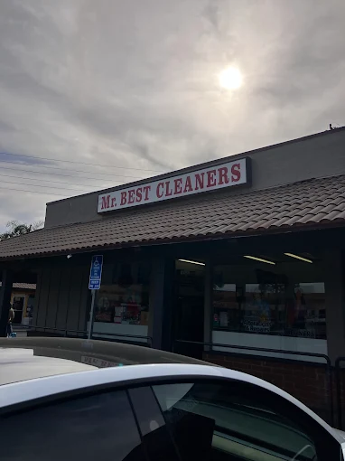 Mr Best One Hour Cleaners storefront on Newport Avenue in Tustin, CA